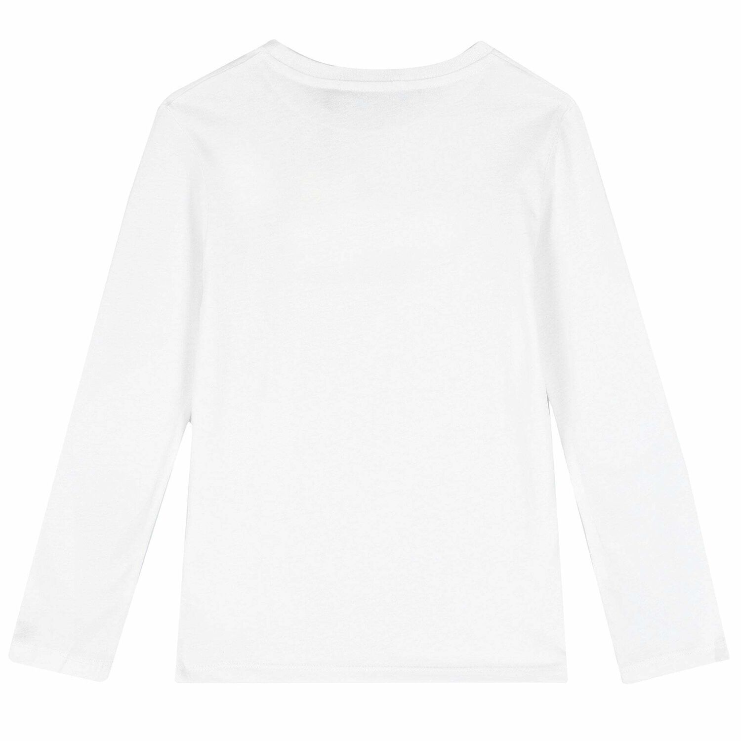 Boys White Organic Cotton Logo Top, 1, hi-res