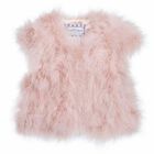 Girls Blush Pink Marabou Feather Bolero, 1, hi-res