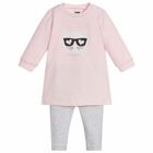 Baby Girls Pink & Grey Dress Set, 1, hi-res