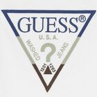 Boys White Logo Long Sleeve Top, 1, hi-res