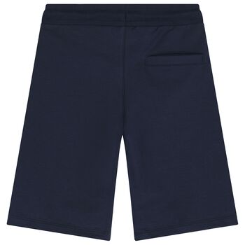 Boys Navy Blue Logo Shorts