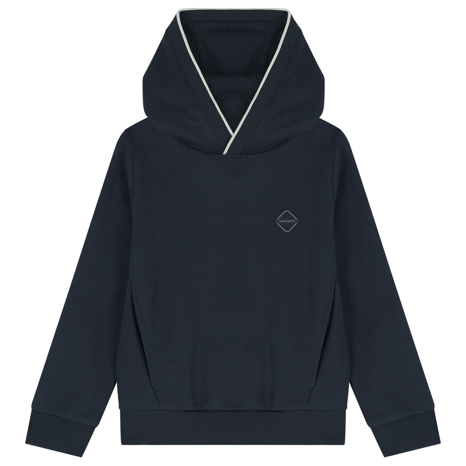 Boys Navy Blue Logo Hooded Top, 1, hi-res