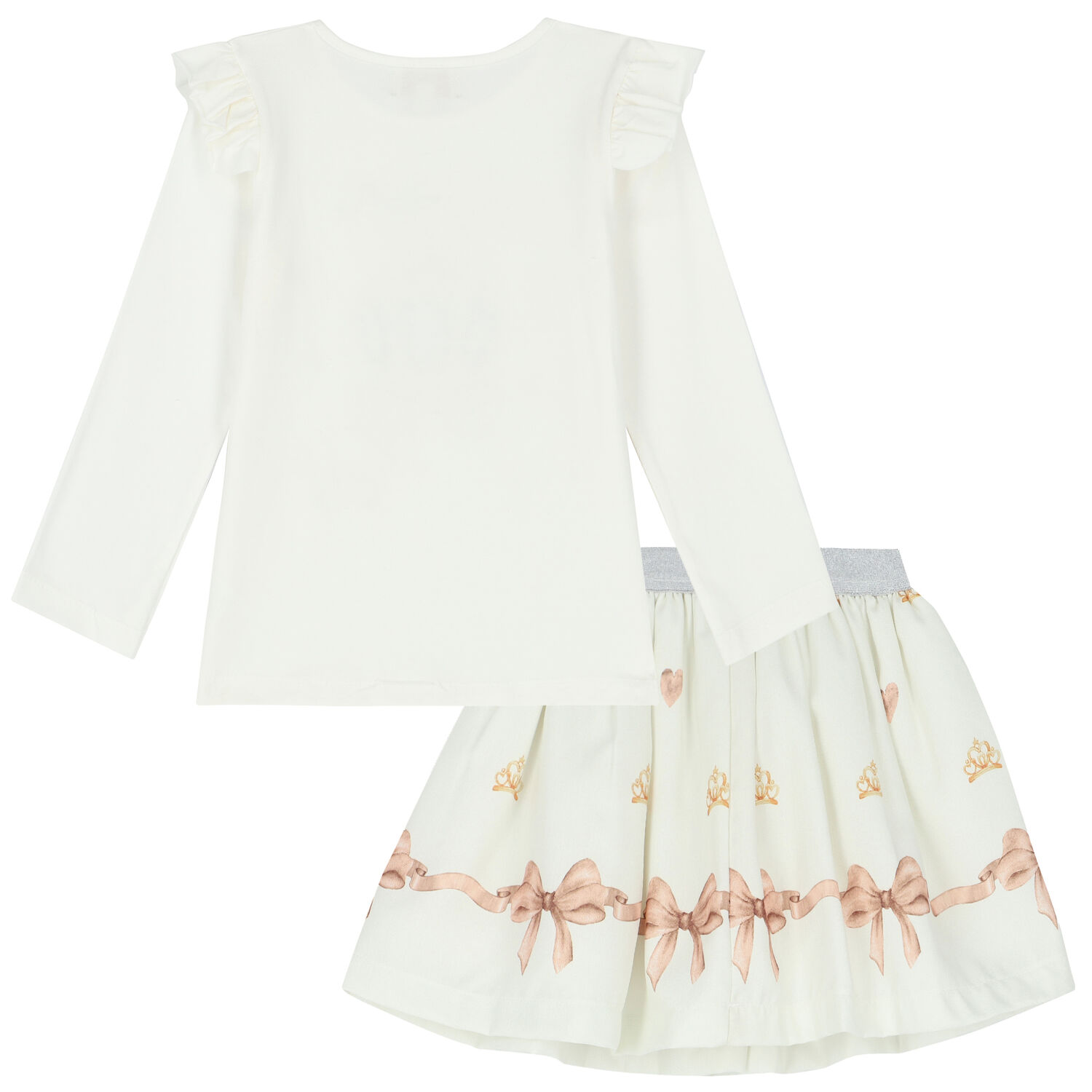 Girls Ivory Skirt Set, 3, hi-res