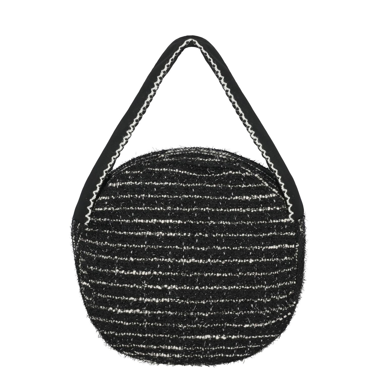 Girls Black Bow Tweed Handbag, 1, hi-res