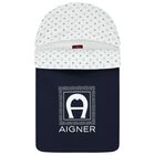 Baby Boys Navy Blue & White Logo Nest, 2, hi-res