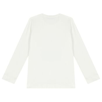 Girls White Disney Logo Long Sleeve Top