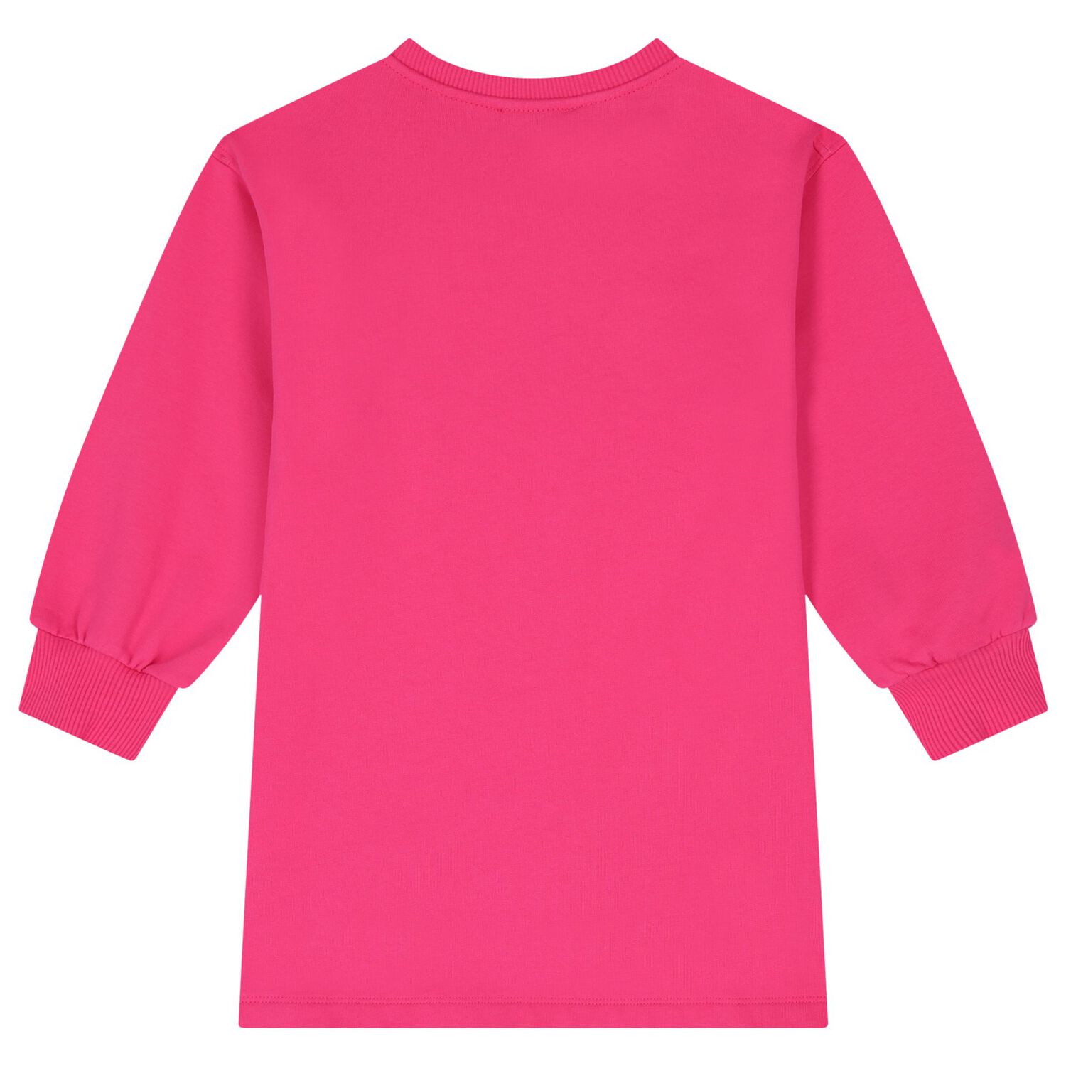 Girls Pink Teddy Bear Logo Swearshirt Dress, 3, hi-res