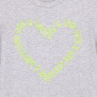 Girls Grey Embroidered Text T-Shirt Dress, 1, hi-res