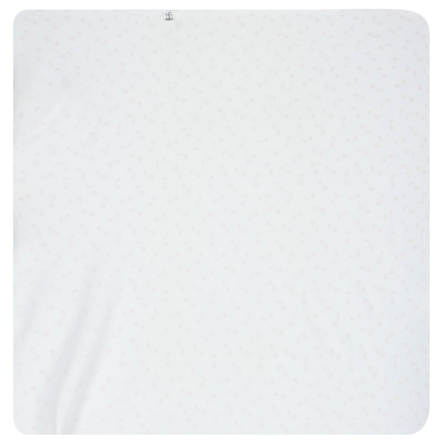 Baby Girls White & Pink Stork Print Blanket, 1, hi-res