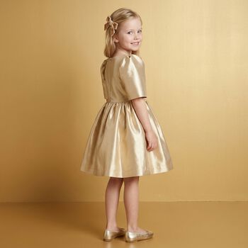 Girls Gold Flower Dress