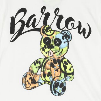 Boys White Teddy Bear Logo T-Shirt