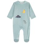 Baby Boys White & Green Dinosaur Babygrows ( 2-Pack ), 1, hi-res