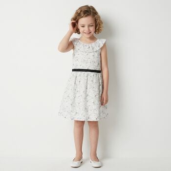 Girls White Floral Dress