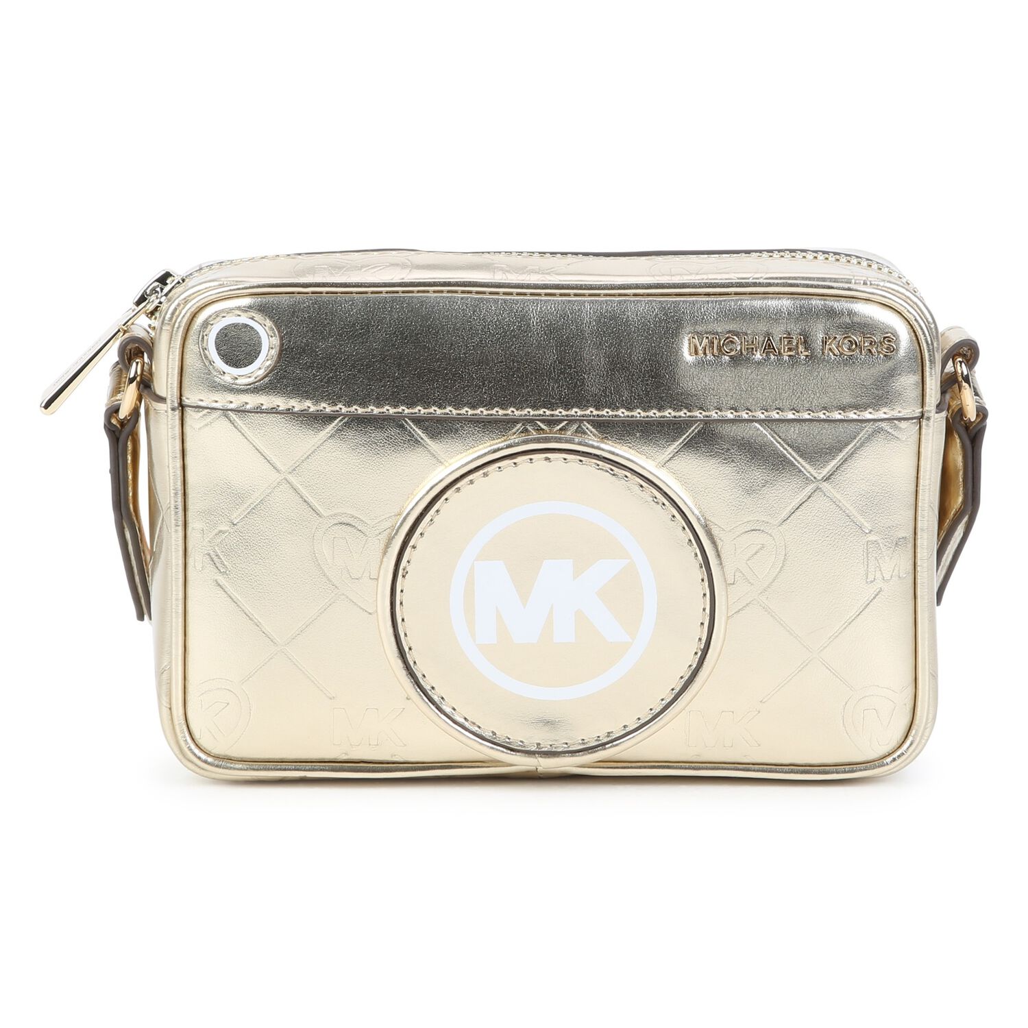 Girls Gold Logo Shoulder Bag, 1, hi-res