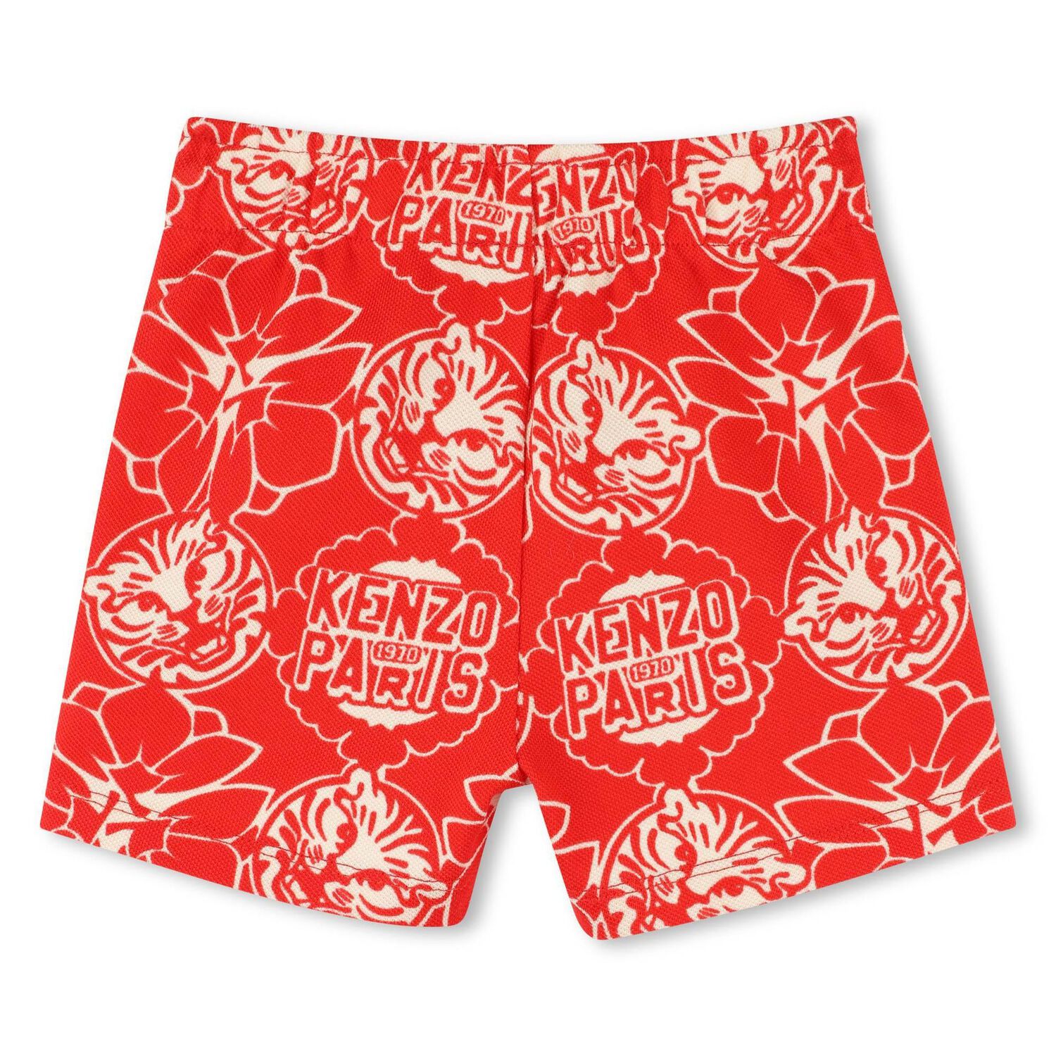 Younger Boys Red Logo Shorts, 1, hi-res