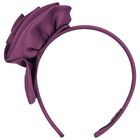 Girls Purple Rose Headband, 1, hi-res