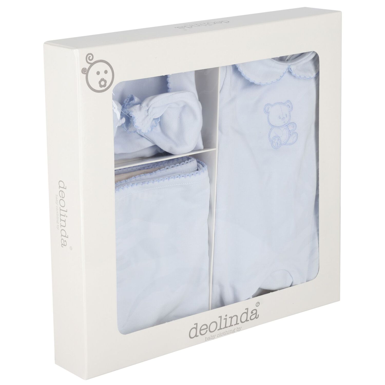 Baby Boys Blue Teddy Bear Babygrow Gift Set, 3, hi-res