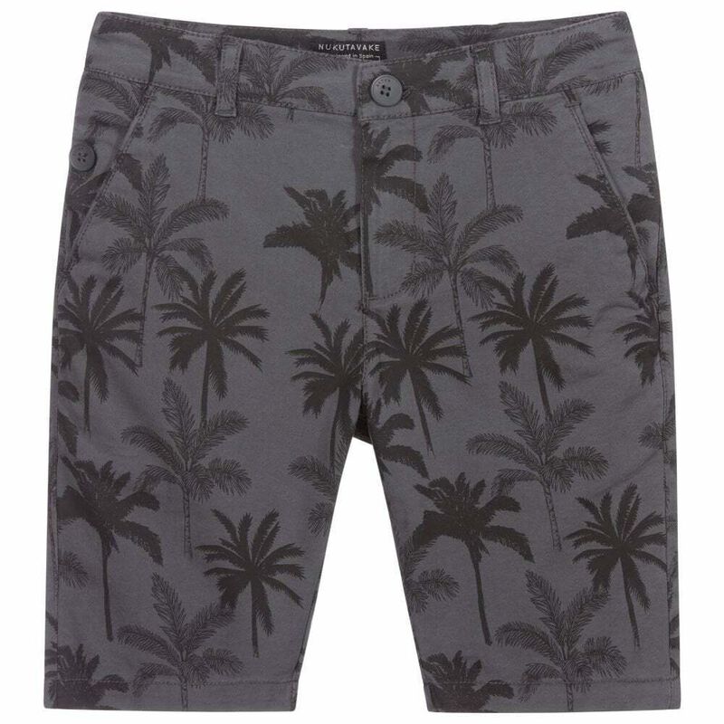 Boys Grey Palm Tree Shorts, 1, hi-res image number null