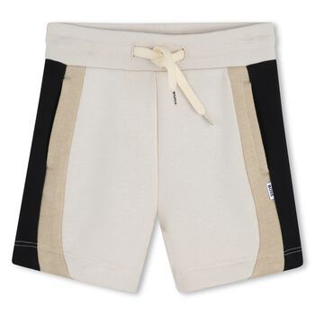 Younger Boys Beige Striped Shorts