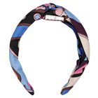 Girls Blue & Pink Vivara Knot Tie Headband, 1, hi-res