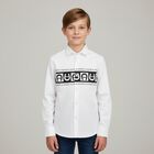 Boys White Logo Shirt, 1, hi-res