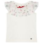 Girls Ivory Ruffled Top, 1, hi-res