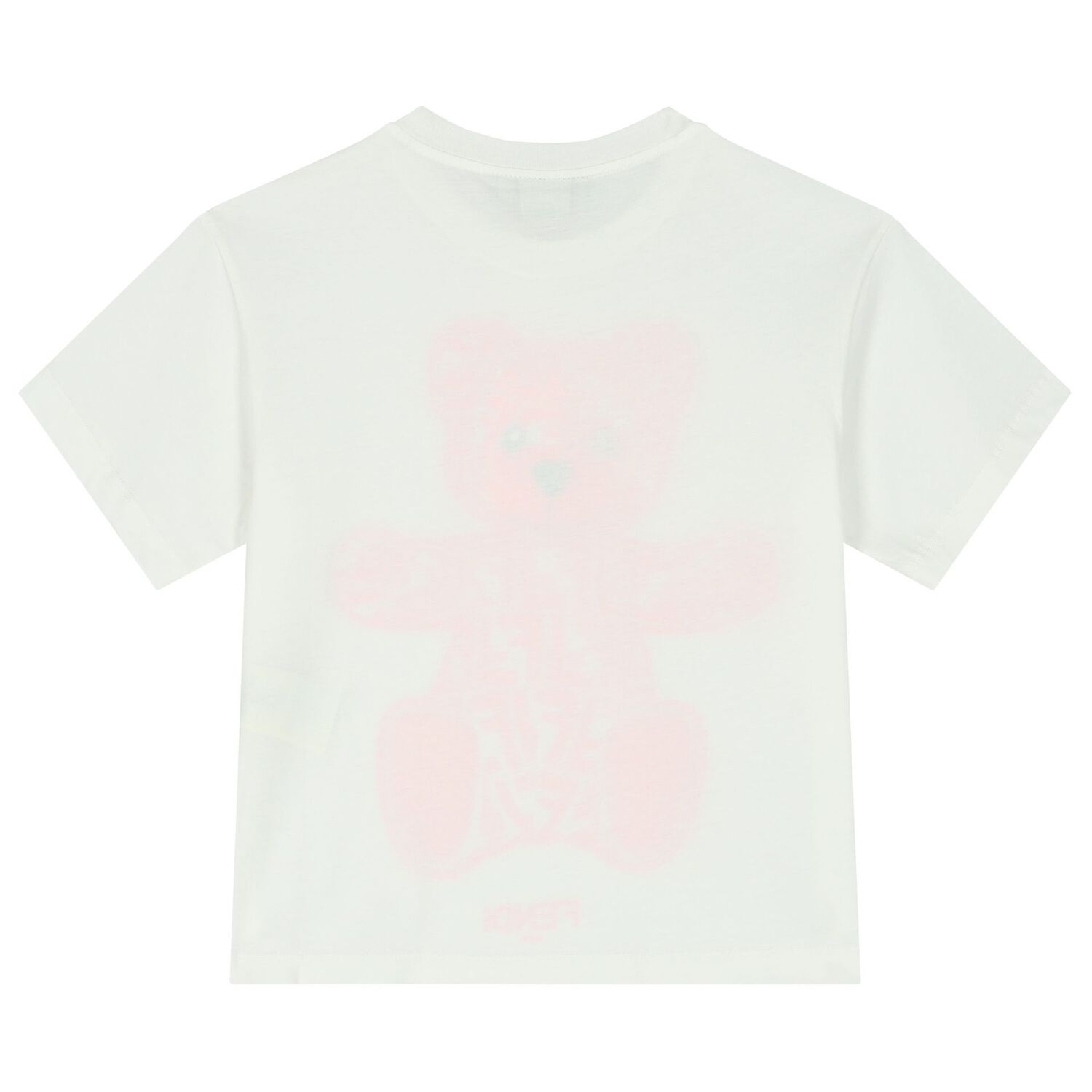 Girls Ivory & Pink Teddy Logo T-Shirt, 1, hi-res image number null