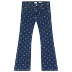 Girls Blue Denim Logo Jeans, 1, hi-res