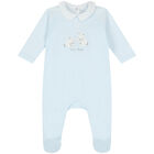 Baby Boys Blue Rabbit & Logo Babygrow, 2, hi-res