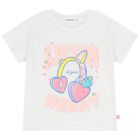 Girls White Headphones T-Shirt, 1, hi-res
