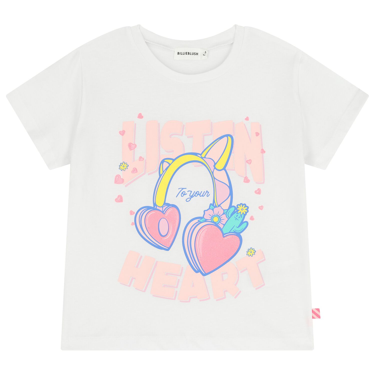 Girls White Headphones T-Shirt, 1, hi-res