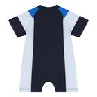 Baby Boys Navy Blue Logo Romper, 2, hi-res