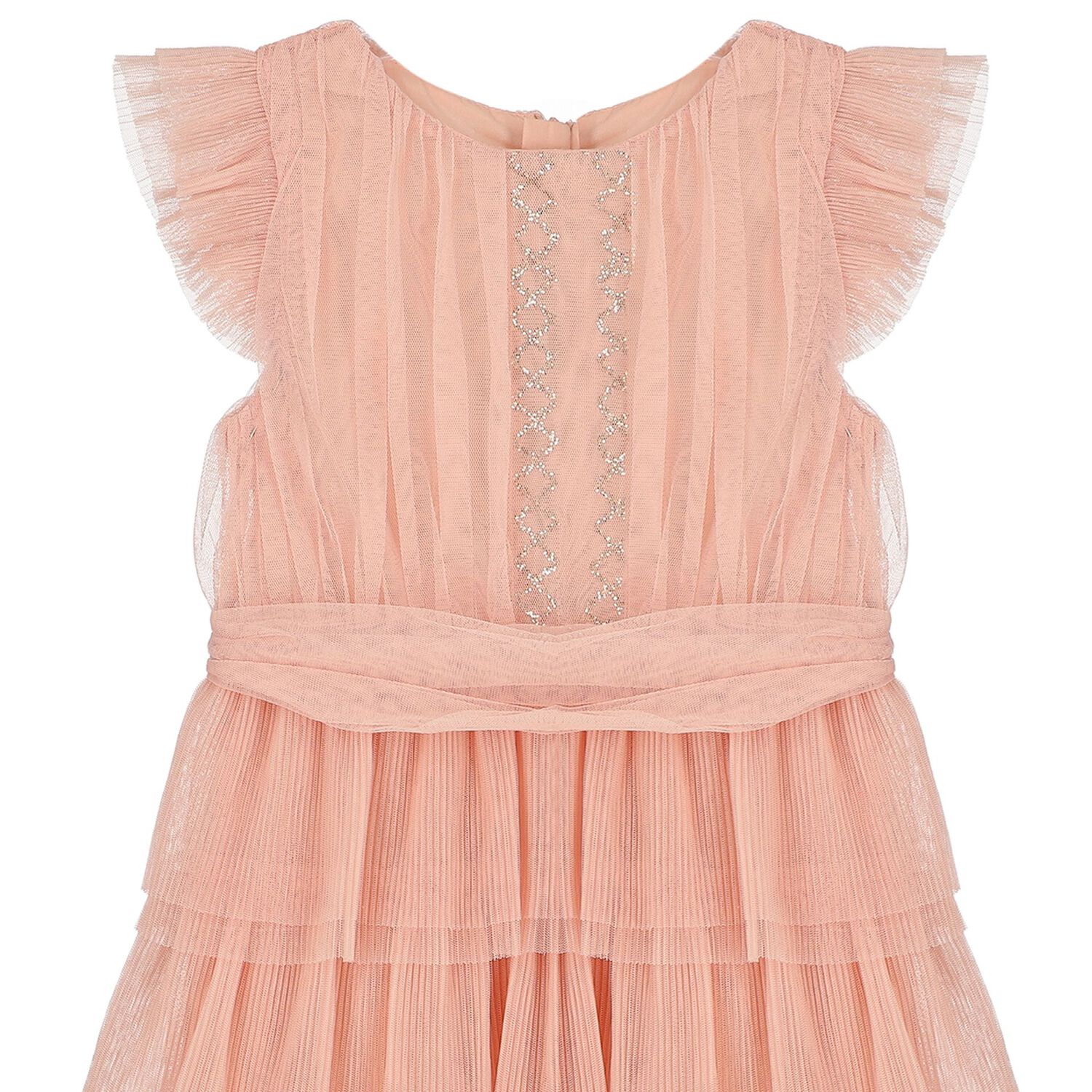Girls Pink Embellished Tulle Dress, 1, hi-res