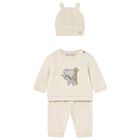 Baby Boys Beige Animals Tracksuit Set, 1, hi-res