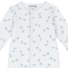 Baby White and Grey Stork Print Babygrow Set, 1, hi-res