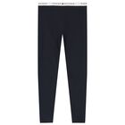 Girls White & Navy Blue Cotton Leggings ( 2-Pack ), 1, hi-res