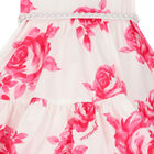 Girls White & Pink Floral Dress, 1, hi-res