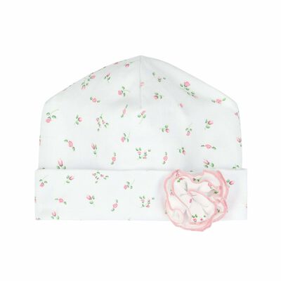 Baby Girls White Garden Roses Hat