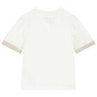 Boys Ivory & Beige Logo Shorts Set, 1, hi-res