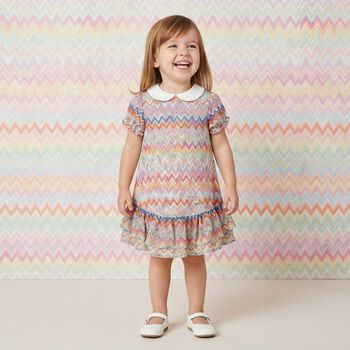 Baby Girls Multi-Coloured Zig Zag Dress