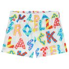 Girls Ivory Alphabet Shorts, 1, hi-res