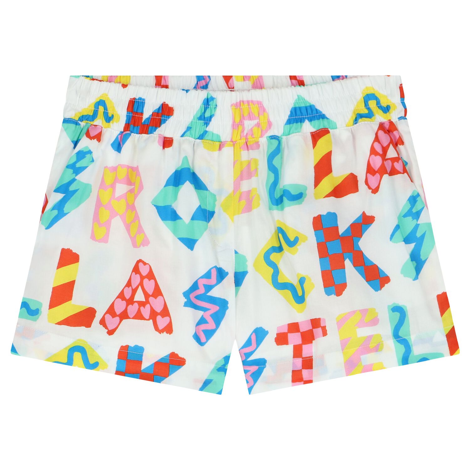 Girls Ivory Alphabet Shorts, 1, hi-res