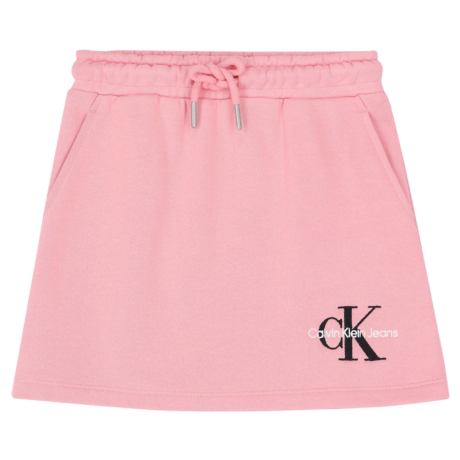 Girls Pink Embroidered Logo Skirt, 1, hi-res