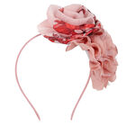 Girls Pink Floral Headband, 1, hi-res