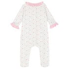 Baby Girls White & Pink Floral Babygrow, 1, hi-res