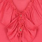 Girls Red Ruffled Shorts Set, 1, hi-res