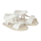 Baby Girls White Sandals, 1, hi-res