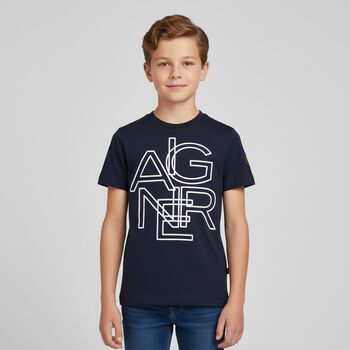 Boys Navy Blue Logo T-Shirt