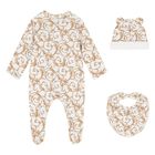 White & Gold Babygrow Gift Set (3 Piece), 1, hi-res