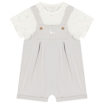 White & Grey Baby Romper